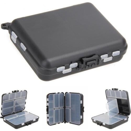 11Compartments Double-Sided Folding Plastic Mini Storage Tackle Spoon Hook Bait Gadget Box Convenience Fishing Accessories
