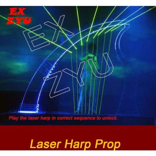 EXZYU Laser Harp Prop Room Escape real life playing laser harp touch the laser beams with right rhythm to open puzzle game