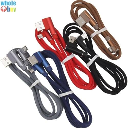500pcs Micro USB Cable 1m 2m 3m for Xiaomi Note 5 Pro Fast Charging Date Cord 90 Degree Elbow Wire for Samsung MicroUSB Cable