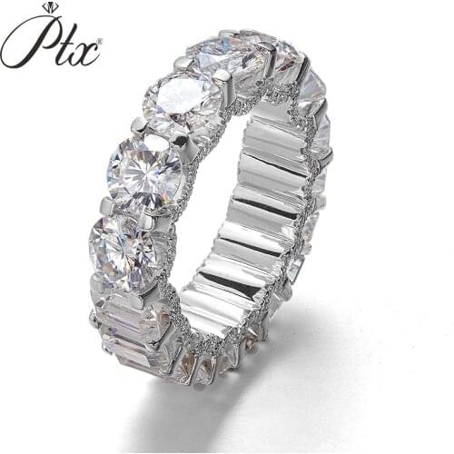 925 Sterling Silver Round Cut with Melee Moissanite Ring Moissanite for Women Supplier Factory Accept Customized