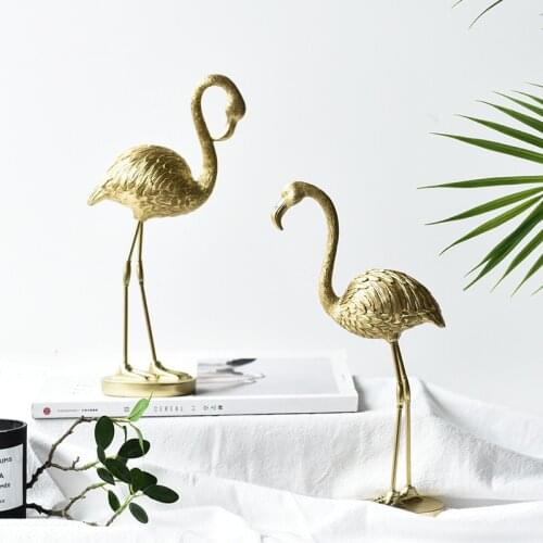 Creative golden Flamingo statue home resin crafts ornaments light luxury living room TV cabinet wine cabinet gifts
