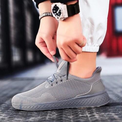 Big Number Lightweight Mens Shoes Sport Mens Summer Sneakers Men Sports Shoes Gray Chaussures Sport Homme Running Jogging B-522