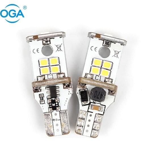 OGA 2PCS T15 921 W16W LED Bulb Canbus No OBC Error Back up Light Reverse Signal Lamp Tail Lamp Xenon White DC12V SMD2835 Chip