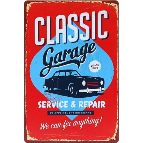 Classic Garage Car Metal Signs Service & Repair Wall Decor Tin Poster Retro Vintage Home House Wall Art Sticker YN161