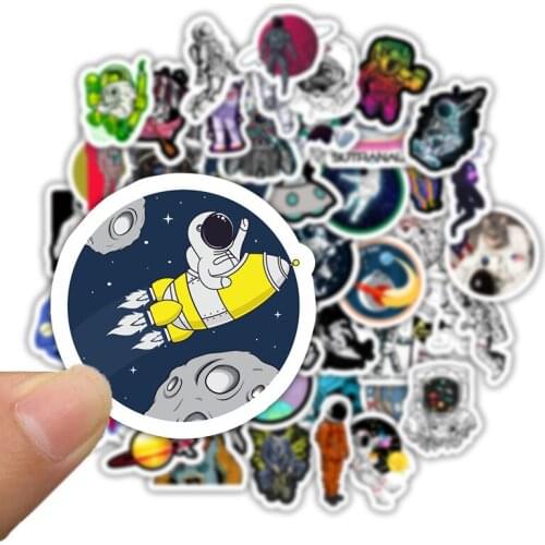 50pcs out space Stickers for Decoration Stationery of Astronauts Suitcases Mobile Phones Laptops Skateboards, Children
