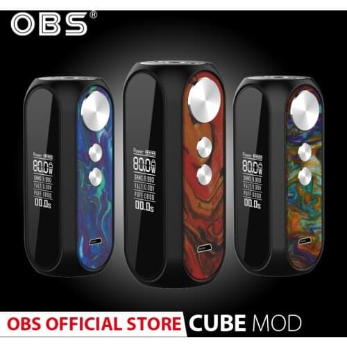 Original OBS Cube VW Box MOD 3000mAh Battery Electronic Cigarette Max 80W Output Vape Mod Box 3000mAh 1 Year Warrenty