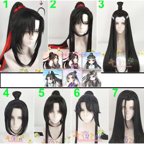 Anime Grandmaster of Demonic Cultivation Wei Wuxian Wigs Straight Hair Wig Cosplay 8 Veriosns Mo Dao Zu Shi Gift