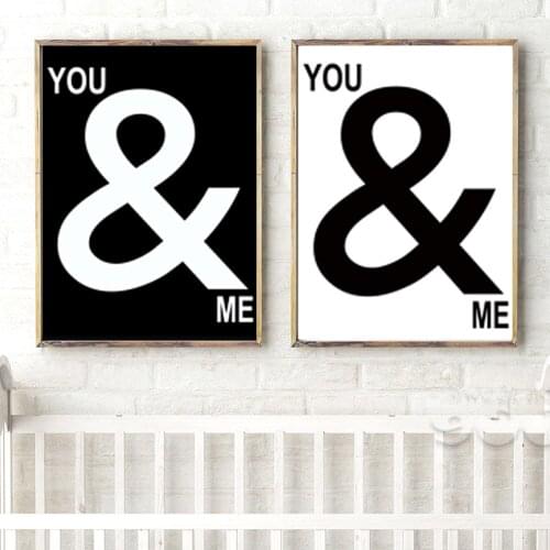 Nordic Style And Popular Canvas Print Painting Quote With You And Me Wall Art Picture For Home Decoration Living Room No Frame