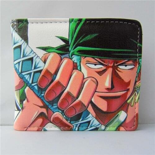 Japanese Anime One Piece Folding Wallet/Roronoa Zoro High Quality Short PU Purse