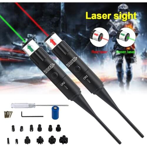 Tactical Green Red Laser Dot Boresighter Collimator .177 to .78 Hunting Caliber Riflescope Handgun Rifle Airsoft Aiming Pointer