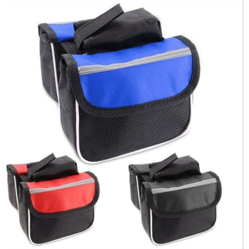Bicycle bag Bike Cycling bags Front Frame head Tube Handlebar Pannier Double Pouch Phone Handlebar Bar Bag Bask luggage frame