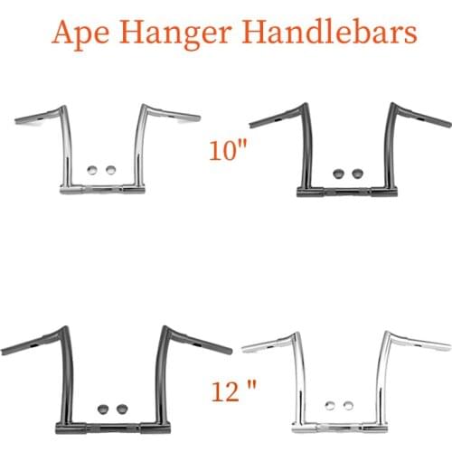 1-1/4" Ape Hanger Handlebar 10" 12" Fat Bar For Harley Sportster 883 1200 Softail Dyna 1998-2013 Road Glide &1994-2021 Road King