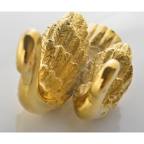 Vidric Robe Hooks Double Metal Gold Towel Hooks Bath Shelf Closet Hat Hanger Swan Bathroom Accessories Wall Mount Towel