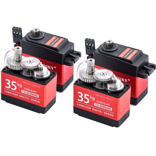 Waterproof 35kg Coreless Servo 180 / 270 Degree Large Torque Digital Aluminium Metal Gears 25T Arm For RC Car