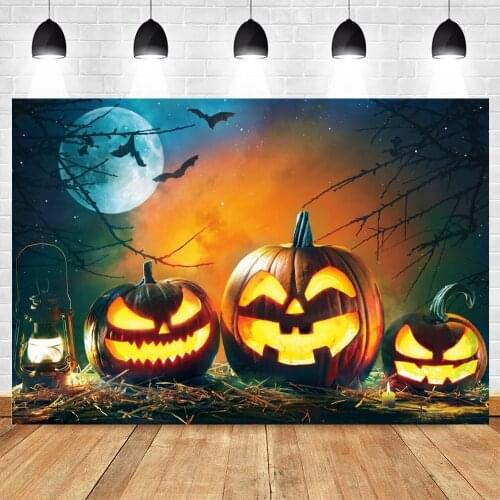 Yeele Halloween Backdrop Pumpkin Light Dead Tree Glitter Moon Baby Portrait Photography Background For Photo Studio Photographic