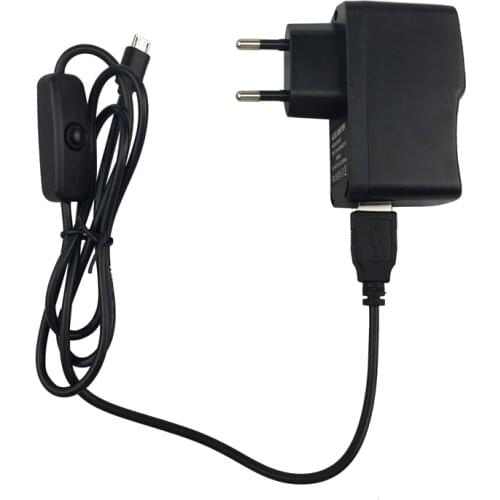 Raspberry Pi Zero W Power Charger 5V 2A Power Adapter Supply with ON/OFF Switch USB Cable for Raspberry Pi Zero V1.3