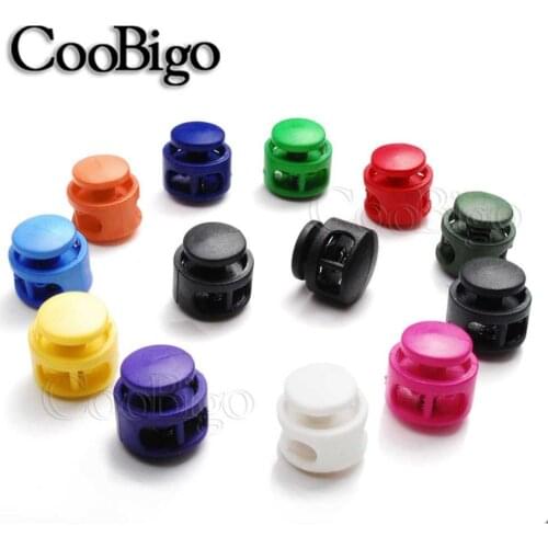 10pcs Plastic Cord Lock Clamp Toggle Clip Stopper Buckles for Paracord Rope Lanyard Drawstring Bag Shoelace Part 2 Holes 16mm