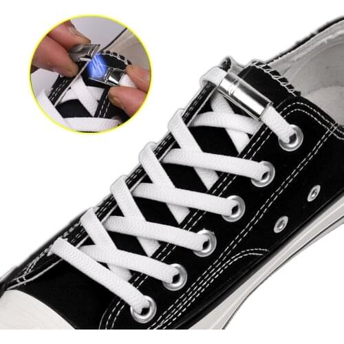 New Elastic Shoelaces Magnetic 1 Second Locking No Tie Shoe Laces Creative Simple Flat Shoelace Leisure Sneakers Lazy Laces