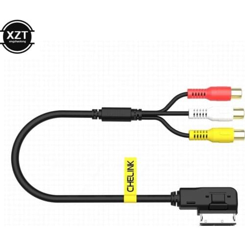 1pcs For VW For Audi AMI AUX Cable Adapter A3 A4 A6 A7 A8 Q5 Q7 R8 AMI MMI RCA 3RCA DVD Video Audio Input Wire Adapter hot sale