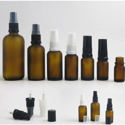 10pcs Frost Amber Glass Essential Oil Perfume Mist Spray Bottles Container Travel Refillable5ML 10ML 15ML 20ML 30ML 50ML 100ML