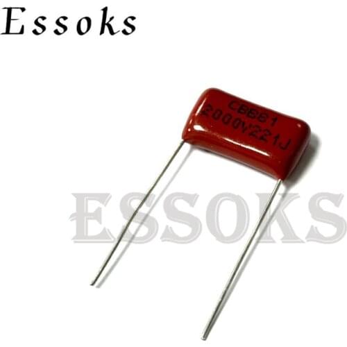 10PCS 2000V221J 220PF Pitch 15mm 0.22NF 2000V 2KV 221 221J CBB Polypropylene film capacitor