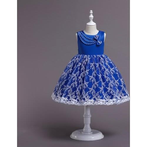 2-10Year Baby Girl flower Silk Princess Dress for Wedding party elegant Kids Dresses for Toddler Girl Children Fashion Clothing