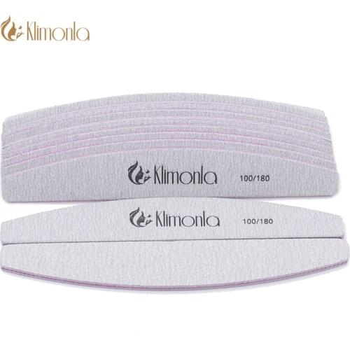 Klimonla 25pcs/lot 100/180 Professional Nail Files Sanding Buffer Nail file Block C-Curved Side Banana Manicure Pedicure Tools