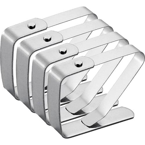 4 Pcs Thickened Stainless Steel Tablecloth Holders Kitchen Tablecloth Clips Non-Slip Table Clips