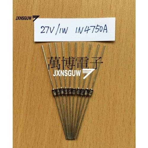 50PCS Original ON Zener diode DO-41 1N4750 IN4750 1N4750A 4750 1W 27V Diode