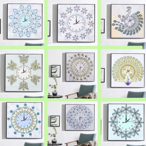 5D DIY diamond embroidery circle diamond special shape cartoon clock painting rhinestone crystal painting home decor