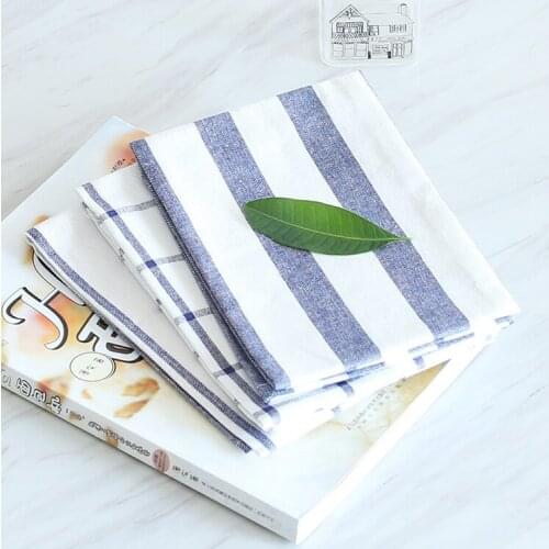 6pcs/lot Classic Simple Blue Striped Plaid Table Napkins Tea Cloth Gourmet Shooting Background Cloths Wedding Decoration