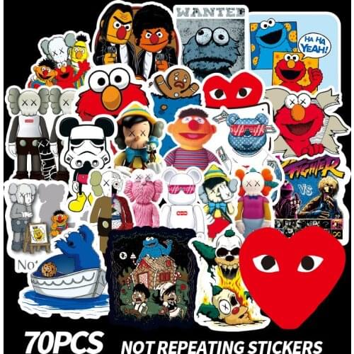 70PCS American Sesame Street Stickers for Car Styling Bike Motorcycle Phone Laptop Travel Luggage Cool Funny DIY TOY Sticker F4