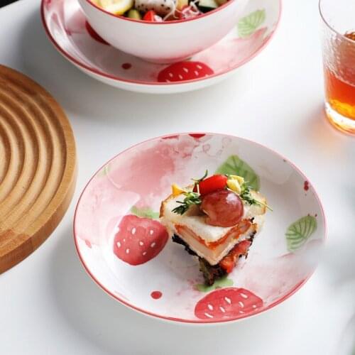 Dish Dish Dish Household Ceramic Dish Dish Creative Fruit Dish Rice Bowl Soup Bowl Noodle Bowl Combination