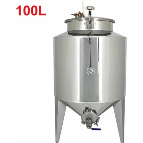 100L Stainless Steel Wine Fermentation Barrel Storage Barrel Fermenter Tank Household Beer Liquor Pressure Fermentation Vessel