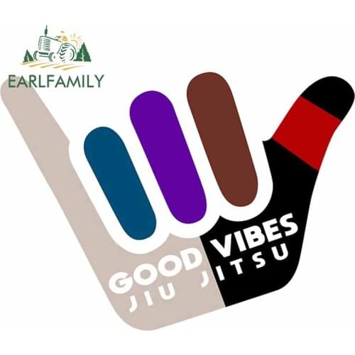 EARLFAMILY 13cm For Good Vibes Jiu Jitsu Cartoon Car Stickers Anime Graphics Decal DIY Graffiti Sticker Custom Printing
