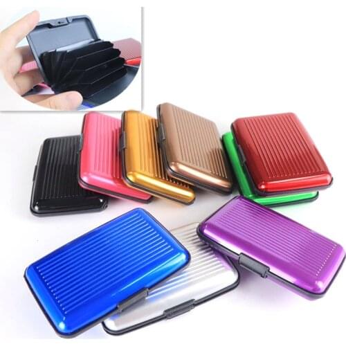 Pocket Business ID Credit Cards Wallet Holder Case Aluminum Metal men Waterproof business ID credit card wallet plastic pouch