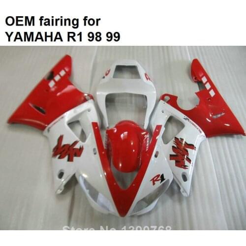 Injection molding free customize fairing kit for Yamaha YZF R1 1998 1999 white red fairings set YZFR1 98 99 CN12