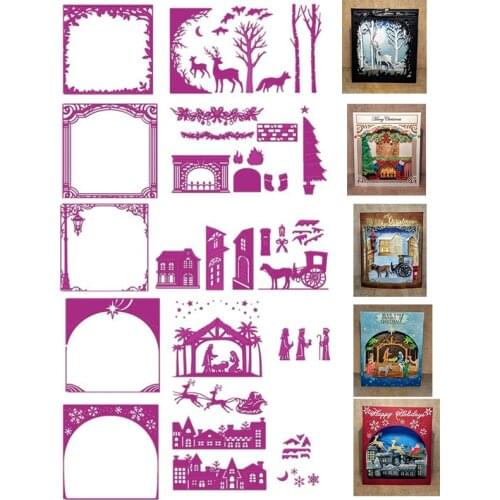 Christmas Birth of Jesus Winter Buldings Scenes Metal Cutting Dies for DIY Scrapbooking Craft Paper Cards Making 2019 New