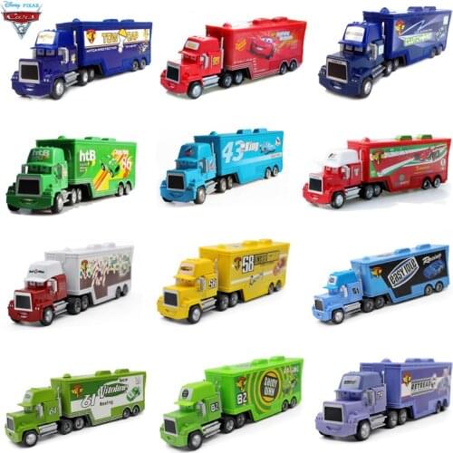 Disney Pixar Cars 3 Lightning McQueen Cruz Mater Mack Uncle Truck The King Chick Hicks 1:55 Diecast Metal Car Model Kids Toys