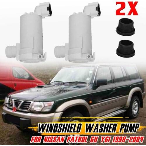 Pair 12V Windshield Windscreen Wiper Washer Pump Motor For Nissan Patrol GU Y61 1998-2004 Front Window Washer Jet Nozzle Pump