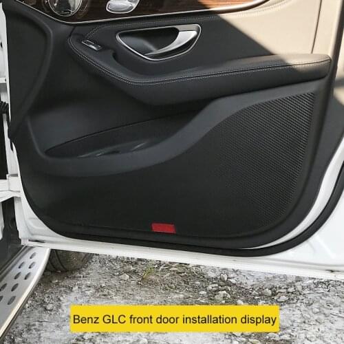 QHCP Car Door Carbon Fiber Anti-kick Protective Anti-dirty Stickers For Mercedes Benz Class A GLC C E GLE CLA GLA Car Styling