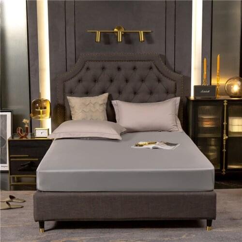 Waterproof Mattress Cover Faux Silk Satin Bed Fitted Sheet Pure Color Bed Sheet Children Elderly Sheet Mattress Protector