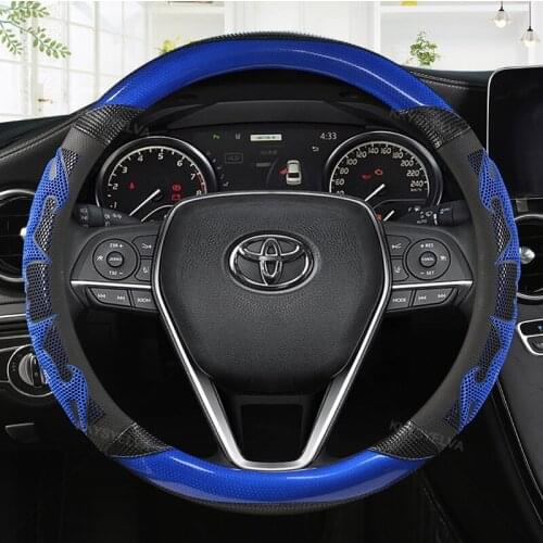 Car Steering-wheels Cover 37 38cm for Toyota 86 HiAce Innova Noah Prius Land Cruiser Prado Sienna Sienta Rush Sequoia corolla