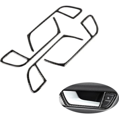 For Audi A4 B8 2009 2010 2011 2012 2013 2014 2015 2016 Carbon Fiber Door Handle Panel Door Bowl Frame Cover Sticker Trim