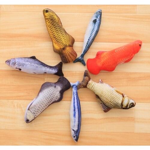PAWFECT 1PC NEW Mint Funny Cat Toy Simulation Favor Shape Fish Toy Stuffed Fish Cute Padded Long Pet Dog Toys