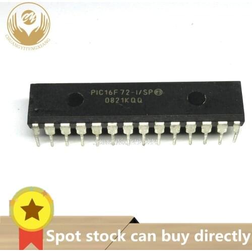 Spot PIC16F72-I/SP PIC16F72 16F72 DIP28 1PCS 8-bit microcontroller - MCU 3.5KB 128 RAM 22 I/O