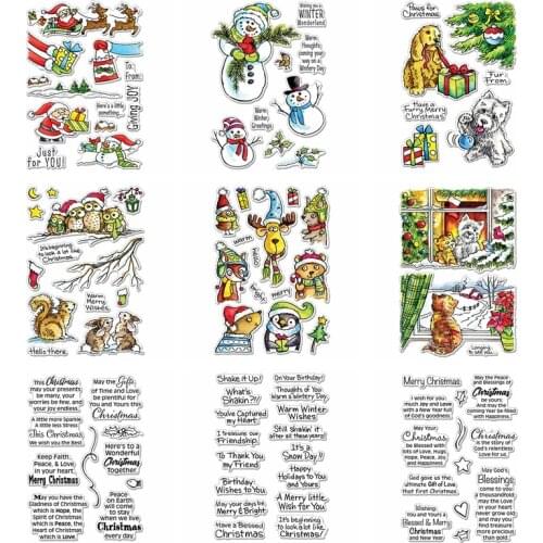 Merry Christmas Series Snowman Santa Claus Owl Cats Clear Transparent Stamp Scrapbook for Card Album Make Diy Craft Stamp 2020