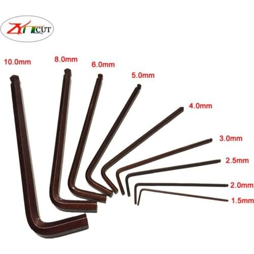 9pcs/set 1.5 2 2.5 3 4 5 6 8 10 mm High hardness bronze L-type hexagonal wrench ,High hardness bronze L-type hexagonal wrench