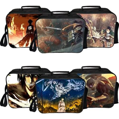 Anime Attack On Titan Lunch Bag Student School Food Box Lunch Box Boys Girls Casual Travel Portable Cooler Bag