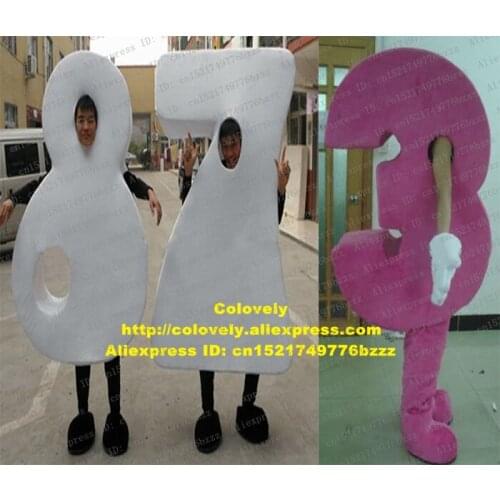 Sagacity Figure Three Number Seven Digit Eight Numeral Numeric Character Mascot Costume Adult White Gloves Long Legs No.4663